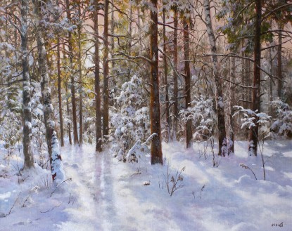 Winter morning in the forest