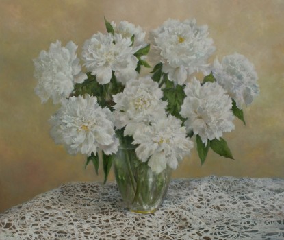 Bouquet of white peonies