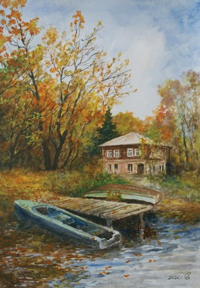 A house on the river bank